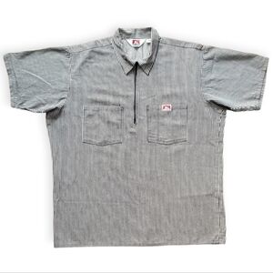 Ben Davis Men's Black and White Striped Casual Shirt